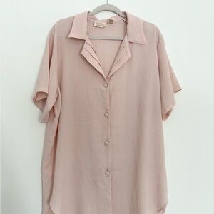 Vintage Victoria's Secret Light Pink Button-Down Shirt